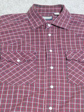 Stone River pearl snap shirt Short sleeve Red check Size XL